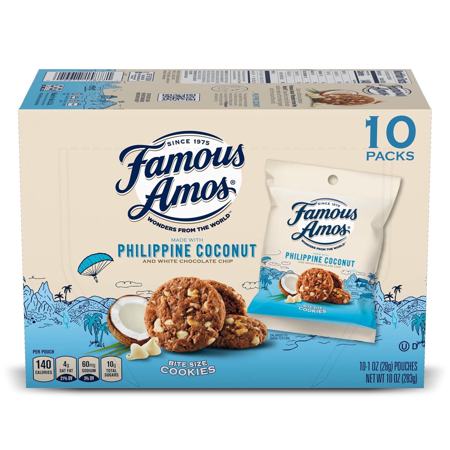 Famous Amos Cookies, Philippine Coconut and White Chocolate