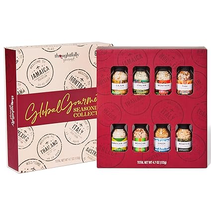 Thoughtfully Gourmet, Global Spice Collection Gift Set, International Seasonings Set, Flavors Include Greek, Italian, Mexican, Cajun Seasoning & More, Spice Set of 8