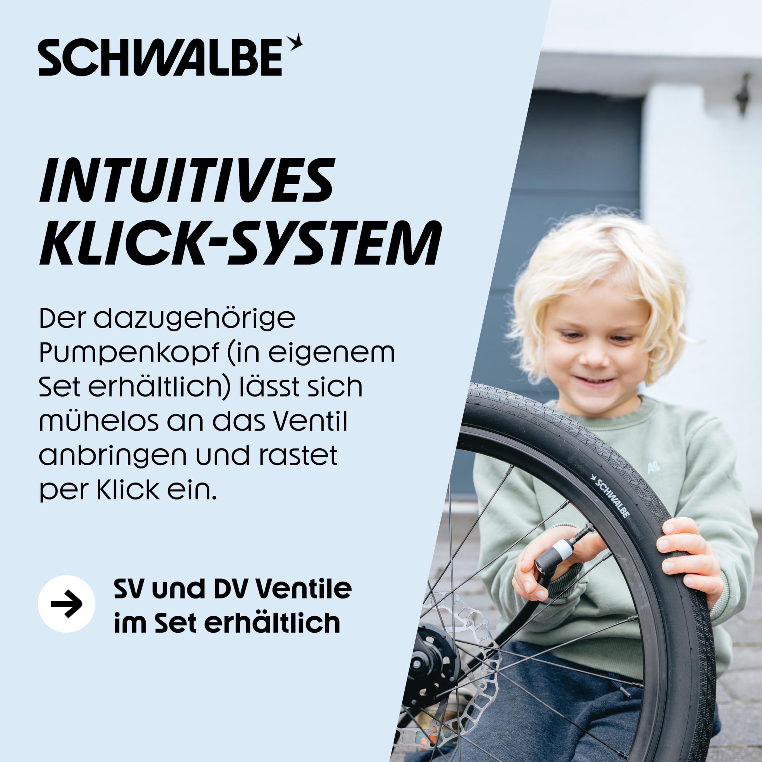 Schwalbe Clik Valve Conversion Set - Presta/SV Valve Conversion Kit - Innovation for Inflating Bicycle Tyres