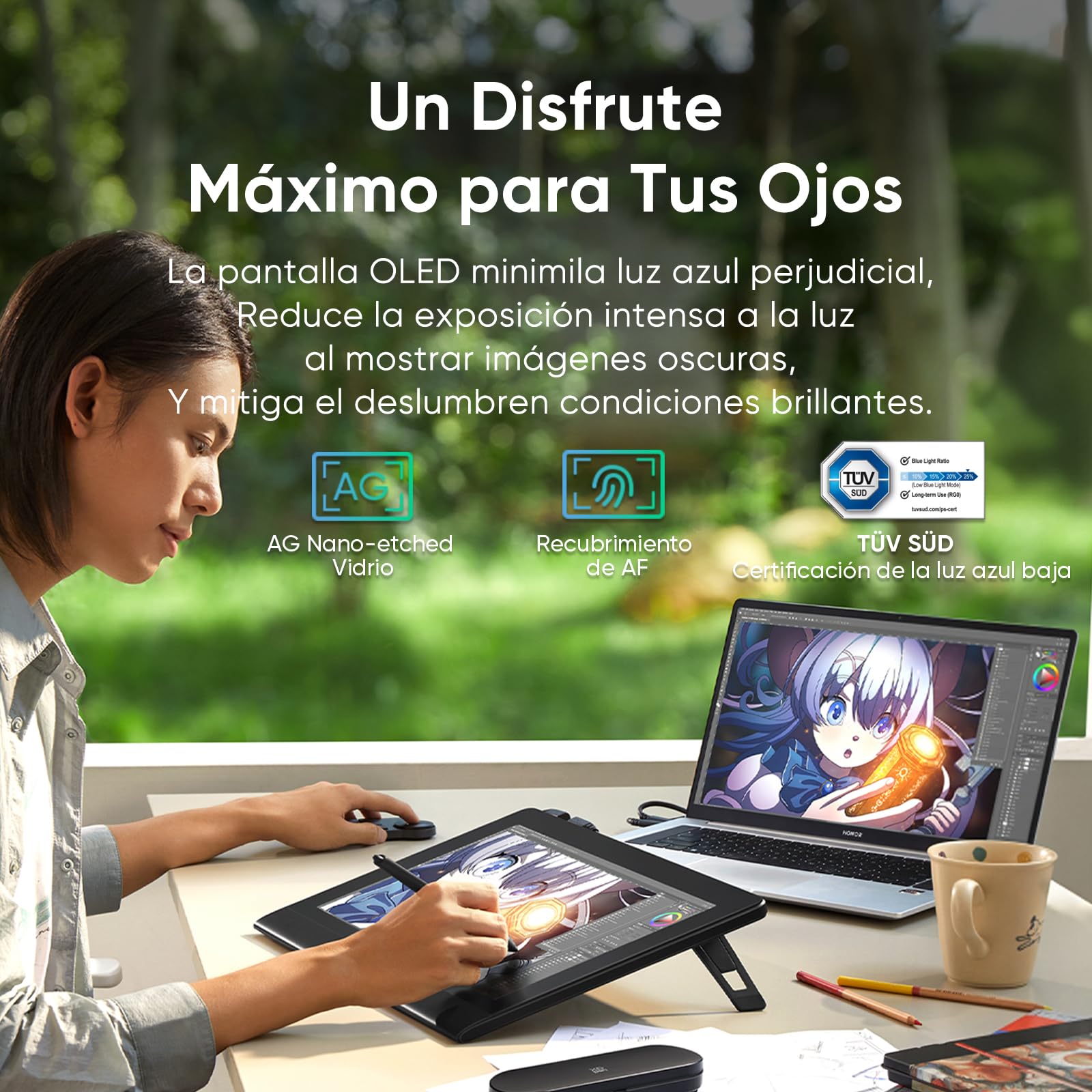 XPPen Artist Ultra 16 Tableta Gráfica con Pantalla Táctil OLED 4K 2 Lápiz | Tableta Gráfica Dibujo Digital con Pantalla Táctil OLED 4K de 16" con 2 Lapices de X3 Pro Chip Inteligente 16K Niveles