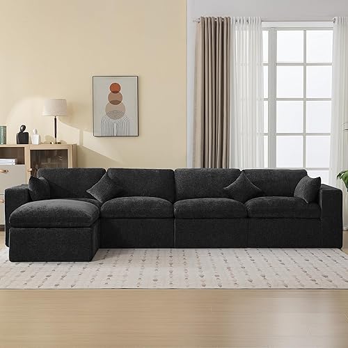155''Cloud Boneless Sectional Couch, Modular Sectional Sofa Deep Seat with