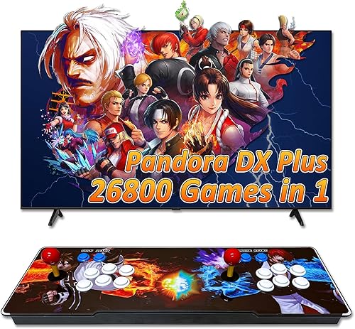 Youlong 3D Pandora Box Arcade Game Console DX Plus - 26800 juegos incorporados, juegos de búsqueda, 4 jugadores, ajuste de dificultad del juego,