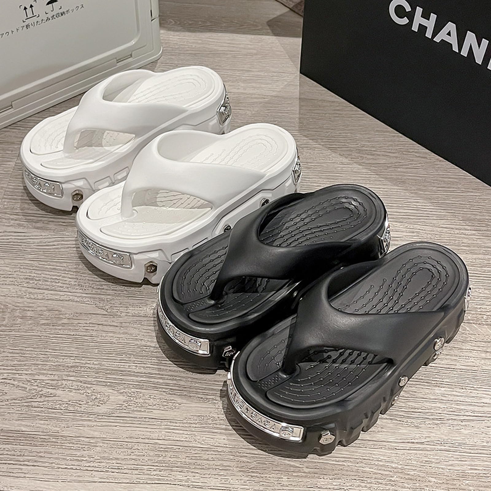 Tongs Homme Tong Femme Antidérapantes À Plateforme Grande Taille Anti-odeurs Chaussures pour Dames Et Messieurs Usage Quotidien-noir-42 43