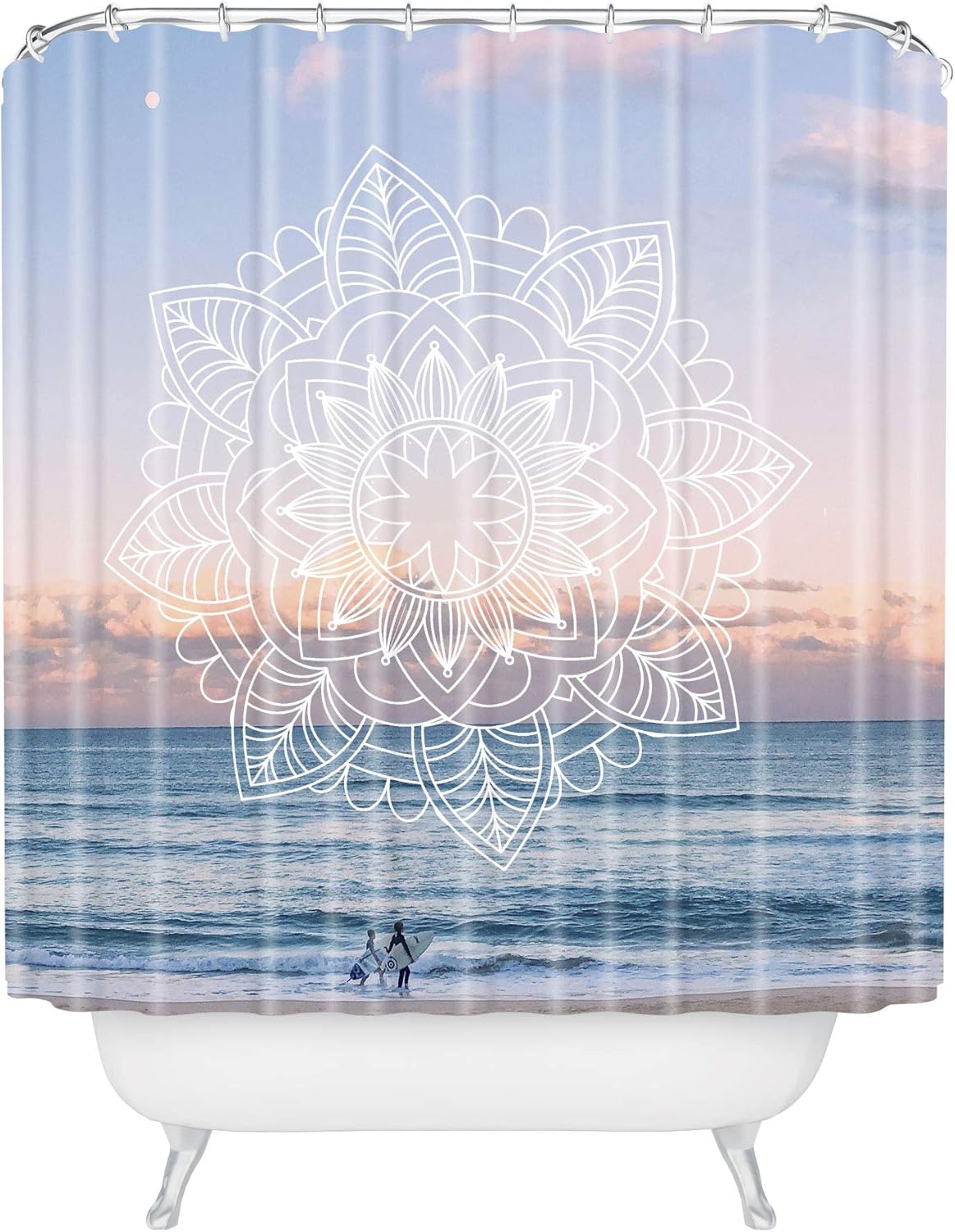Society6 Gale Switzer Traveler Palm Bw Shower Curtain, 72"x69", Black