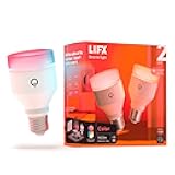 LIFX Color, A19 1100 lumens, Wi-Fi Smart LED Light Bulb, Billions of Colors and Whites, No Bridge Required, Compatible with Alexa, Hey Google, HomeKit and Siri (2 Pack)