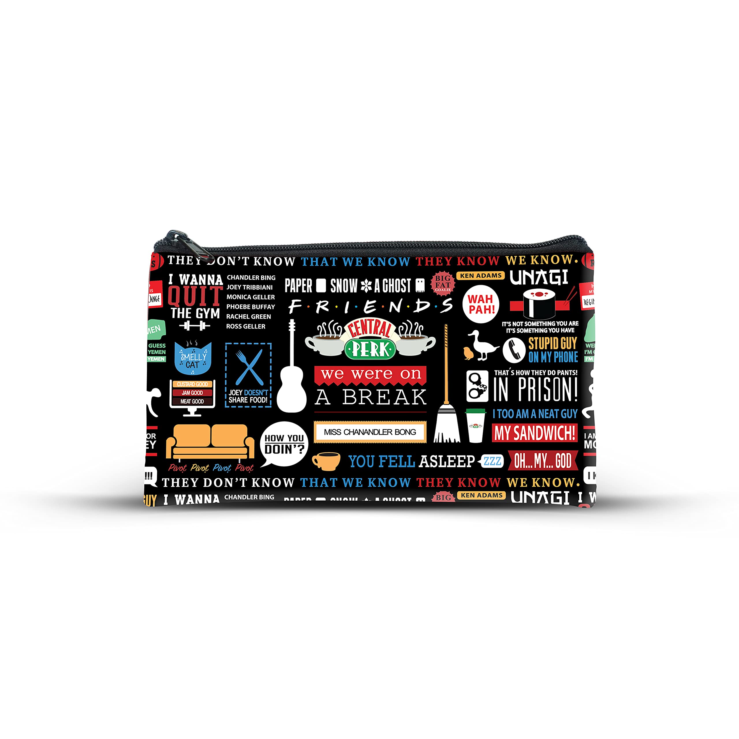 MCSID RAZZ Satin - Friends TV Series - Infographic Multi Utility And Large Pencil Pouch - Officially Licensed By Warner Bros, USA, Multicolour