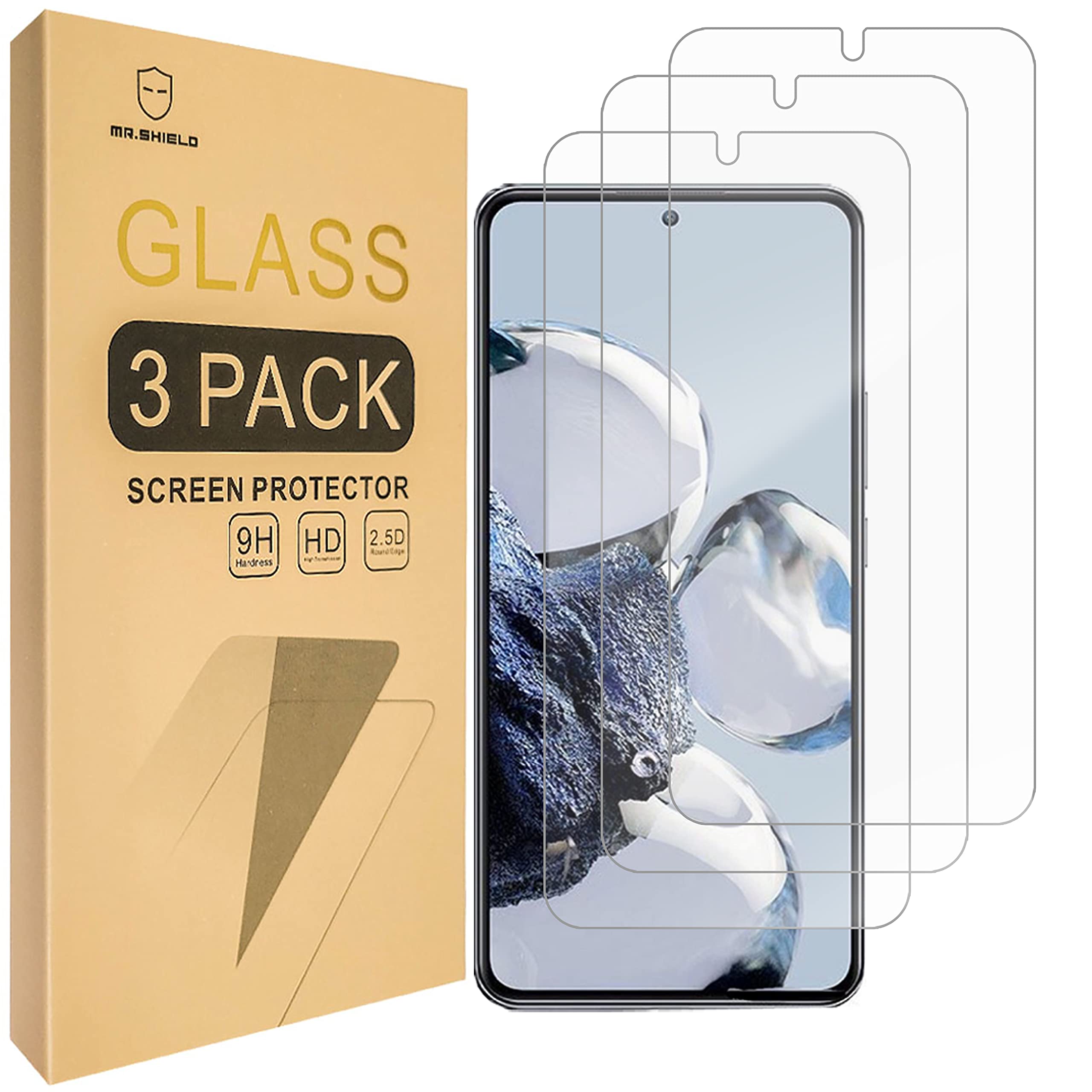 [3-Pack] Designed For Xiaomi 12T Pro/Xiaomi 12T 5G [Tempered Glass] [Japan Glass with 9H Hardness] Screen Protector