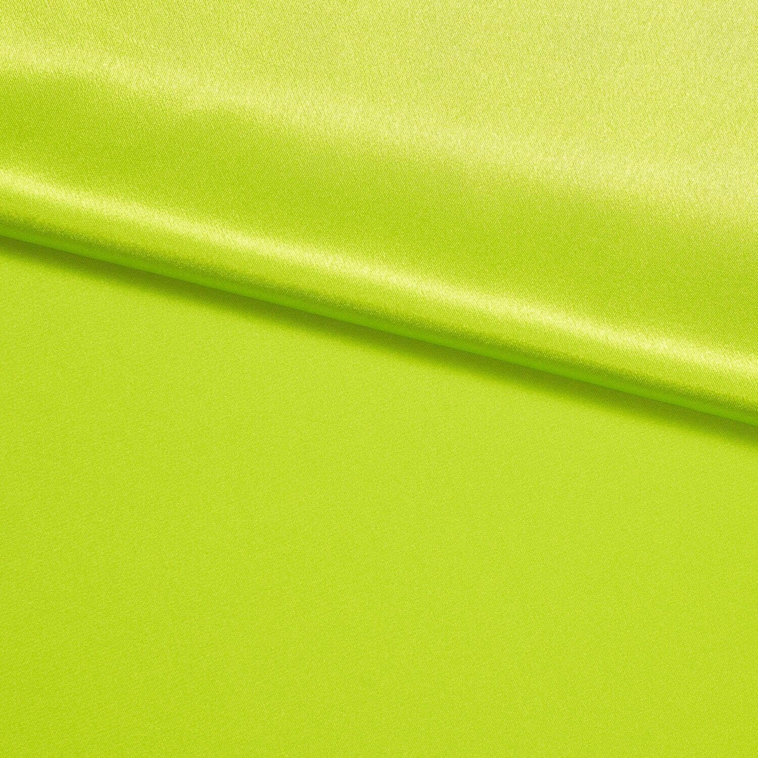 Premium Filament Yarn Polyester Crepe Back Satin Bridal (58/60 Inch) Silky Polyester Fabric by The Yard for Sewing Apparel, Accessories, Décor & More - Lime Green (5 Yards)