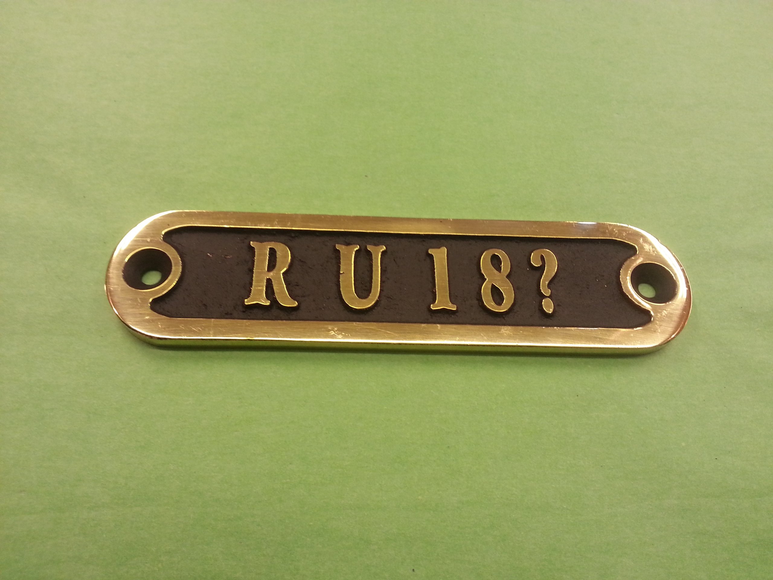 What a Wonderful Word Small Brass Plaque - 'RU18?'