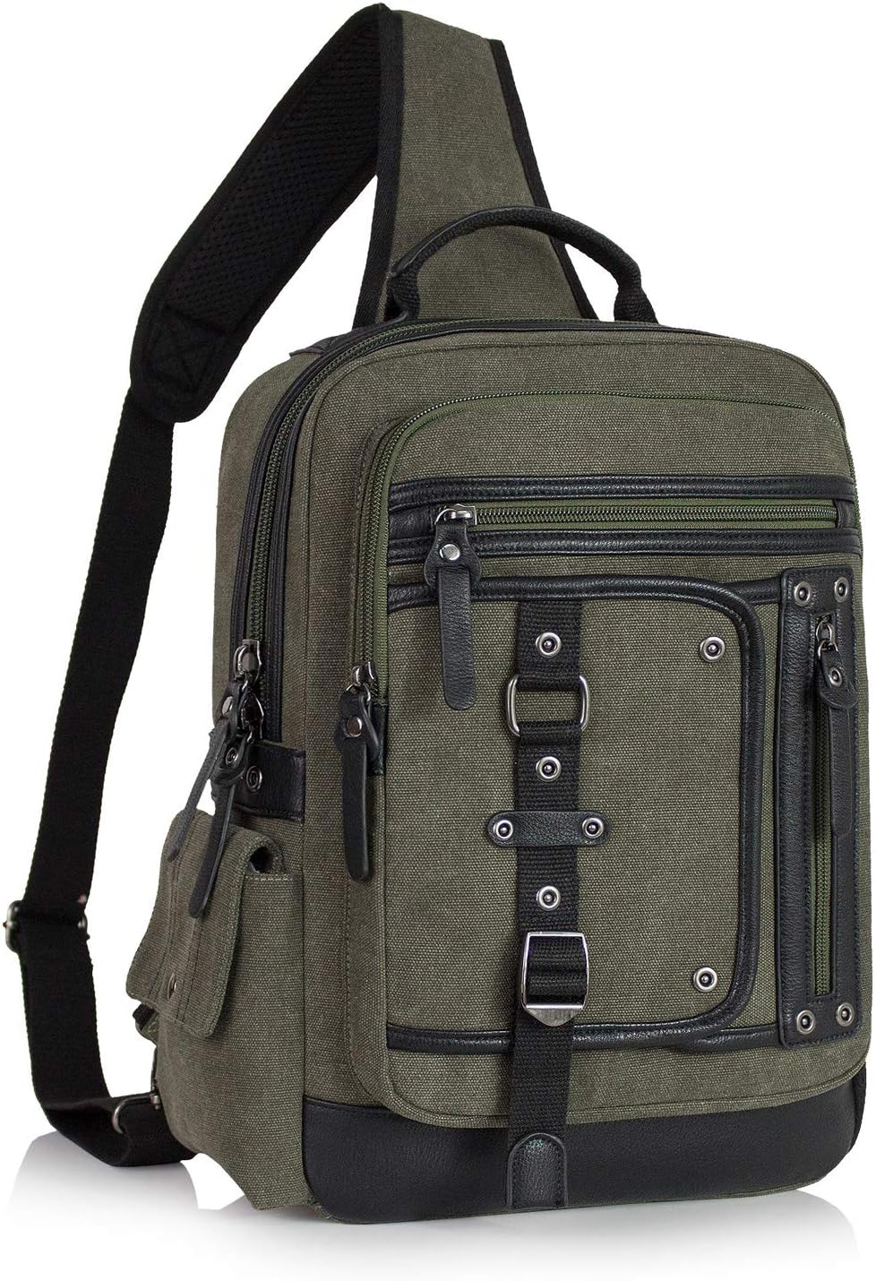 Schkleier Messenger Bag for Men Canvas Sling Bag Crossbody Backpack Laptop Shoulder Bag Hiking Daypacks Casual Tactical