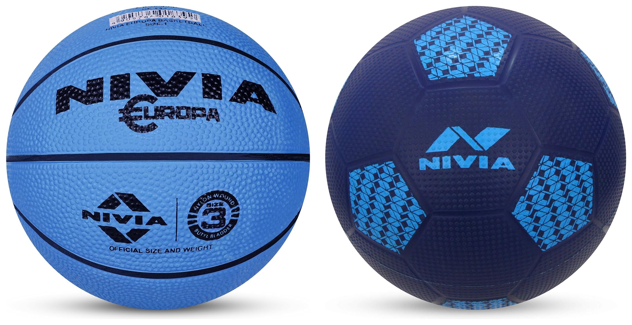 Nivia Europa/Soft Rubberized Moulded Basketball Size - 3 Home Play Mini Football/PVC Material/Football for Indoor Use/for Age Group Under 12 Years/Size - 1 (Blue) (B0CDGY18QX) Amazon Price History, Amazon Price Tracker