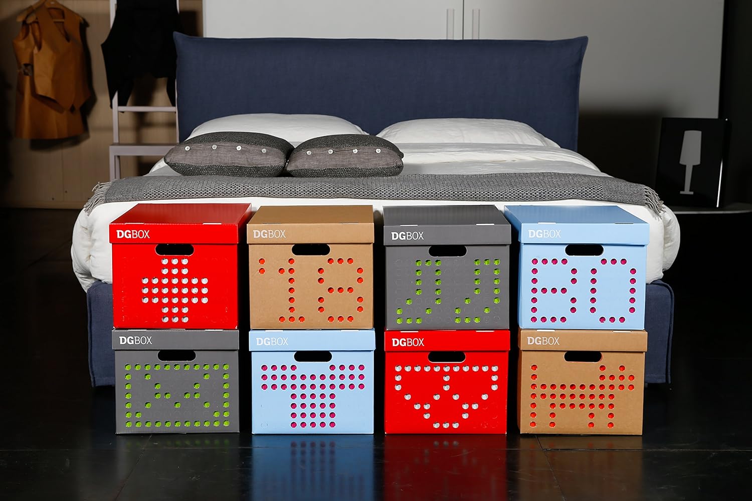 KANGURU DG Box, Cardboard, Blue, 44 x 32 x 28 cm