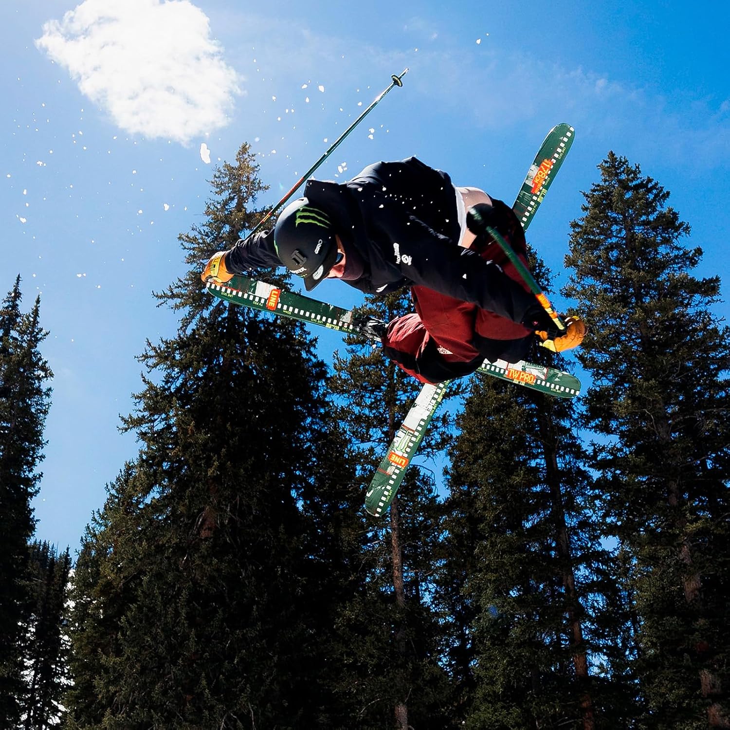 LINE Unisex Adult Wallischstick Ski Poles | Functional Durable Lightweight Aluminum Outdoor Winter Sports Alpine Ski Poles with BMX Skinnier Grip & Grab Tab | Freestyle, All Mountain & Groomers