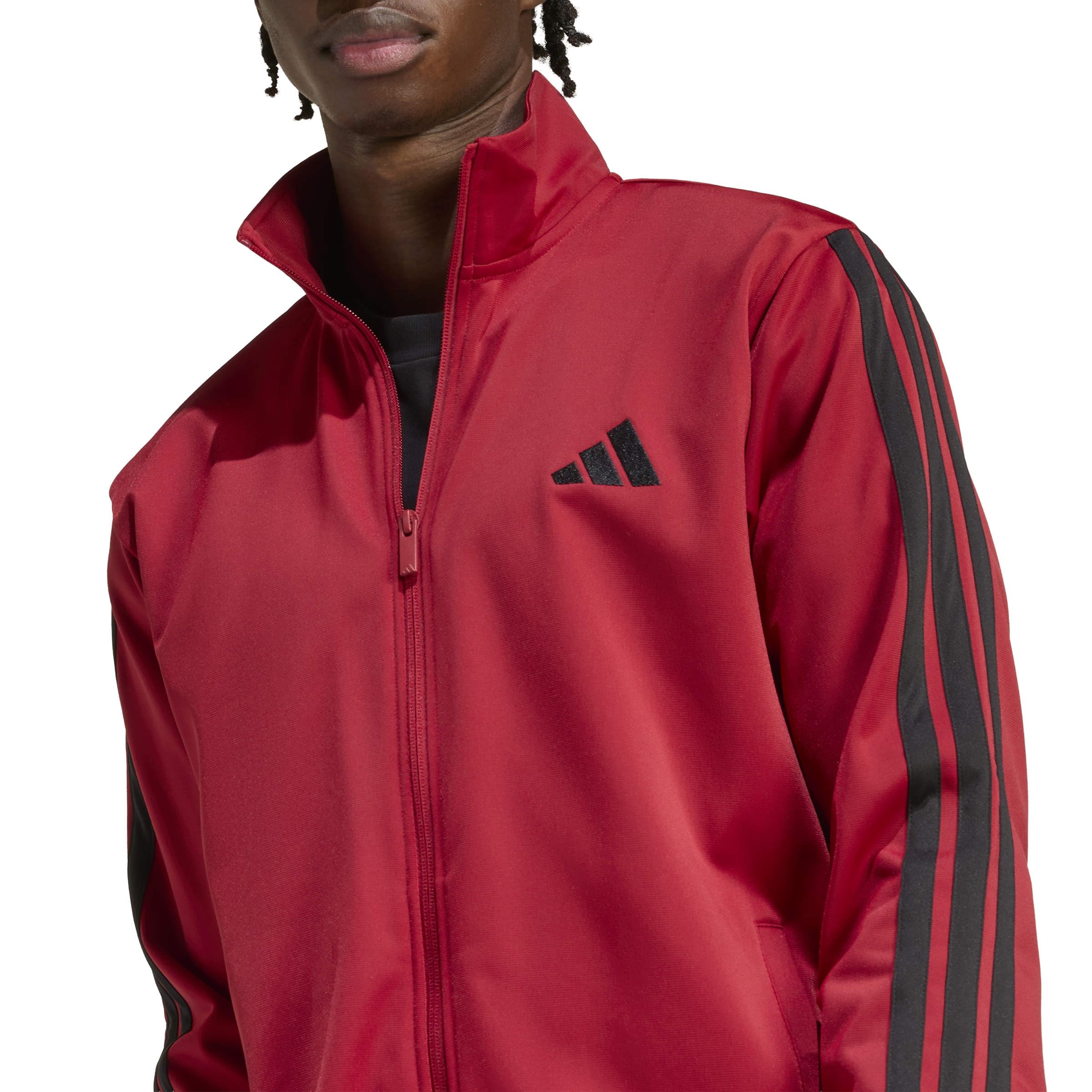 adidas Homme SPORTSWEAR BASIC 3 STRIPES TRICOT TRACKSUIT, active maroon, S