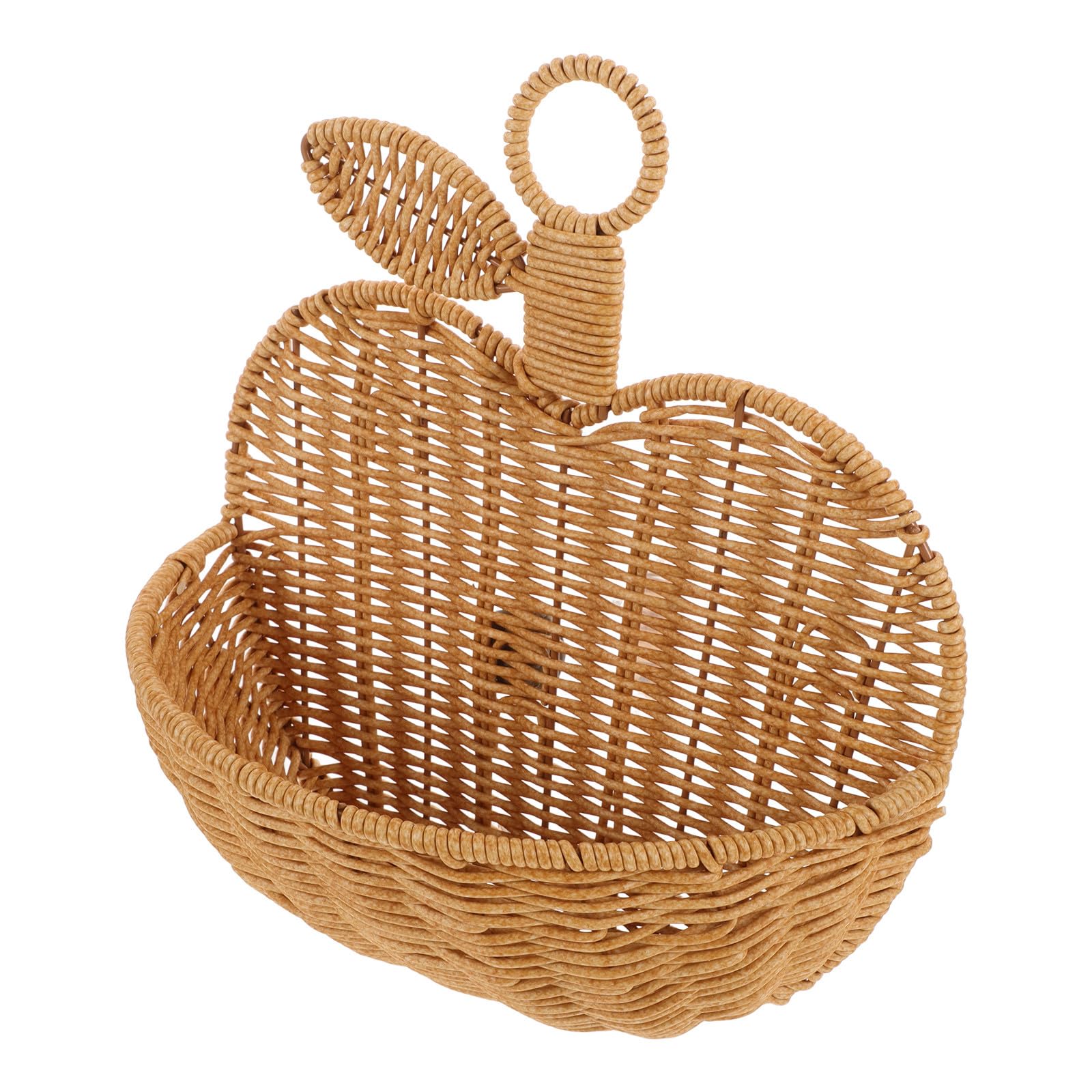 Cesta Colgante de Espacio y Organización de Ratán Tejida Diseño de Manzana para Almacenamiento Decorativo en Cocina y Sala
