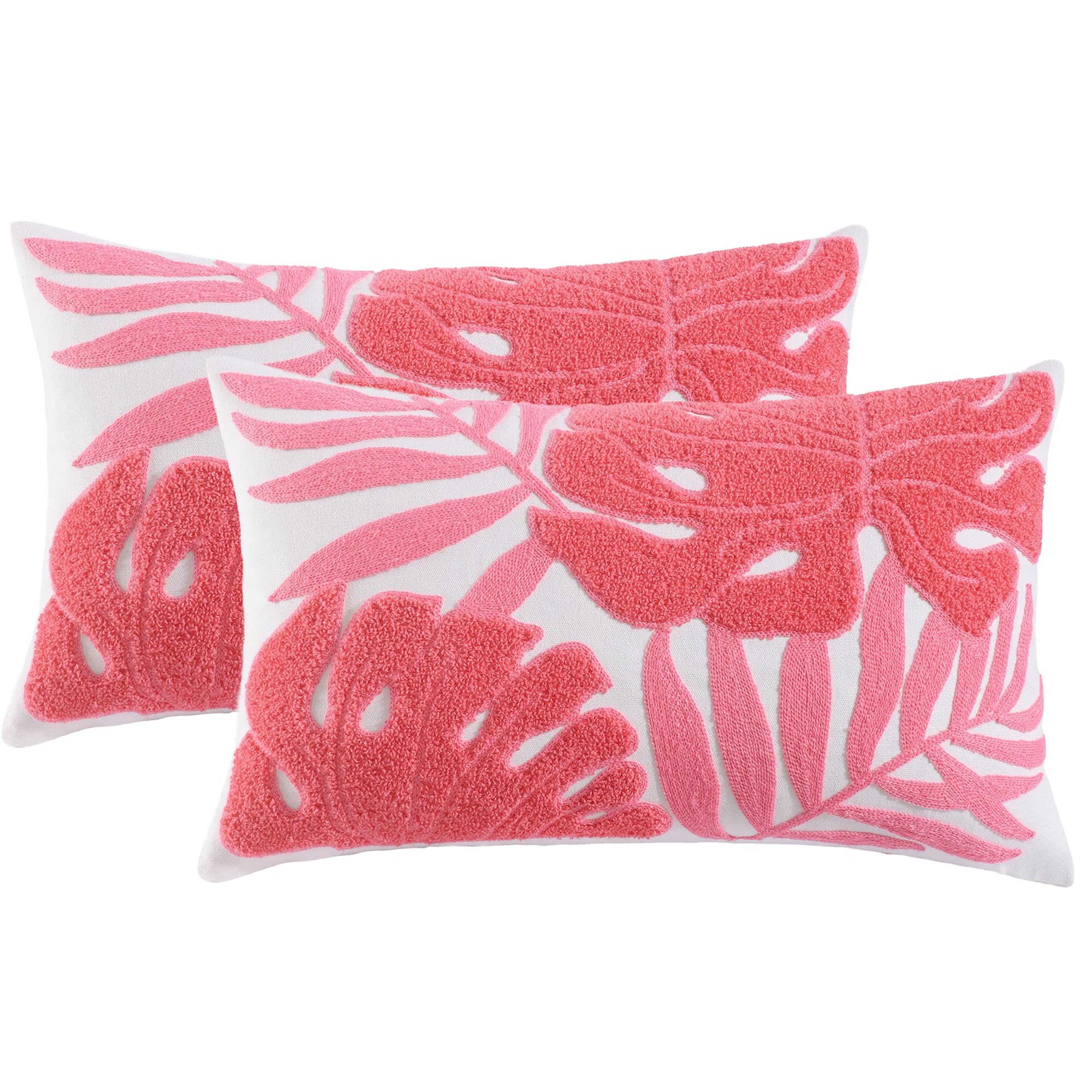 Housses de coussin brodées Monstera Tosleo pour raviver un canapé terne avec style