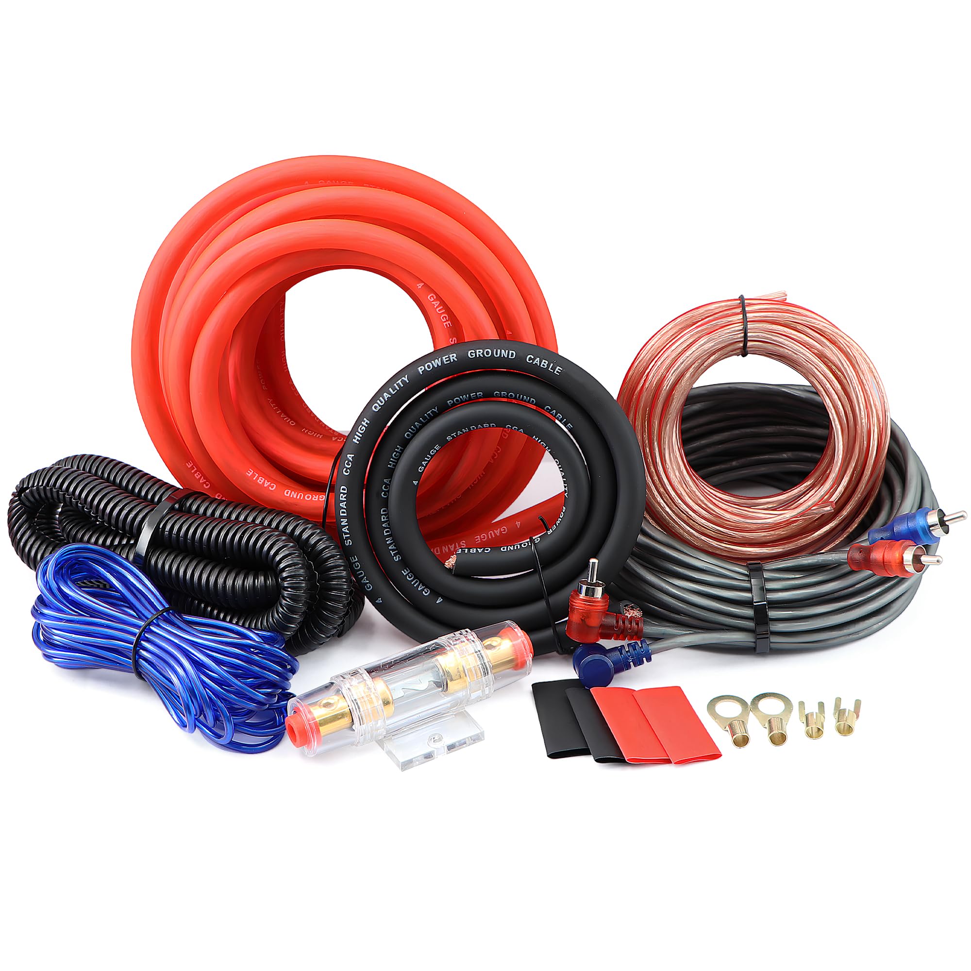 The Best Amp For Car Speakers of 2026 for Every Budget 4 Gauge Audio Amplifier Wiring Kit 1200W CCA with Fuse & RCA | Complete Car Audio Power Cable Kit for Subwoofer and Speaker Install for Audio,Speakers