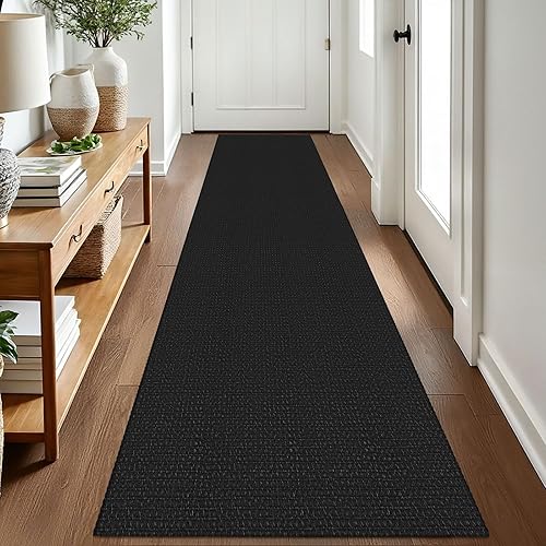 Vista 483 de EARTHALL - Tapete tejido lavable con parte trasera de goma, tapete trenzado de algodón antideslizante para interiores para entrada, pasillo, cocina