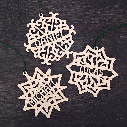 Miniatura 3 de Juego de 5 adornos de Navidad personalizados – Decoraciones de Navidad hechas a mano, decoración de Navidad, personalizada, adornos de Navidad de