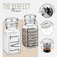 Vista 3 de Juego de salero y pimentero de cristal transparente de Brighter Barns - Decoración moderna de cocina para el hogar, restaurante, BBQ, camping, RV