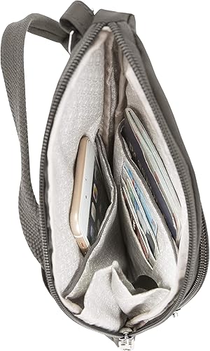 Miniatura 4 de Travelon Bolsa cruzada compacta antirrobo Essentials, Humo, Bolso bandolera