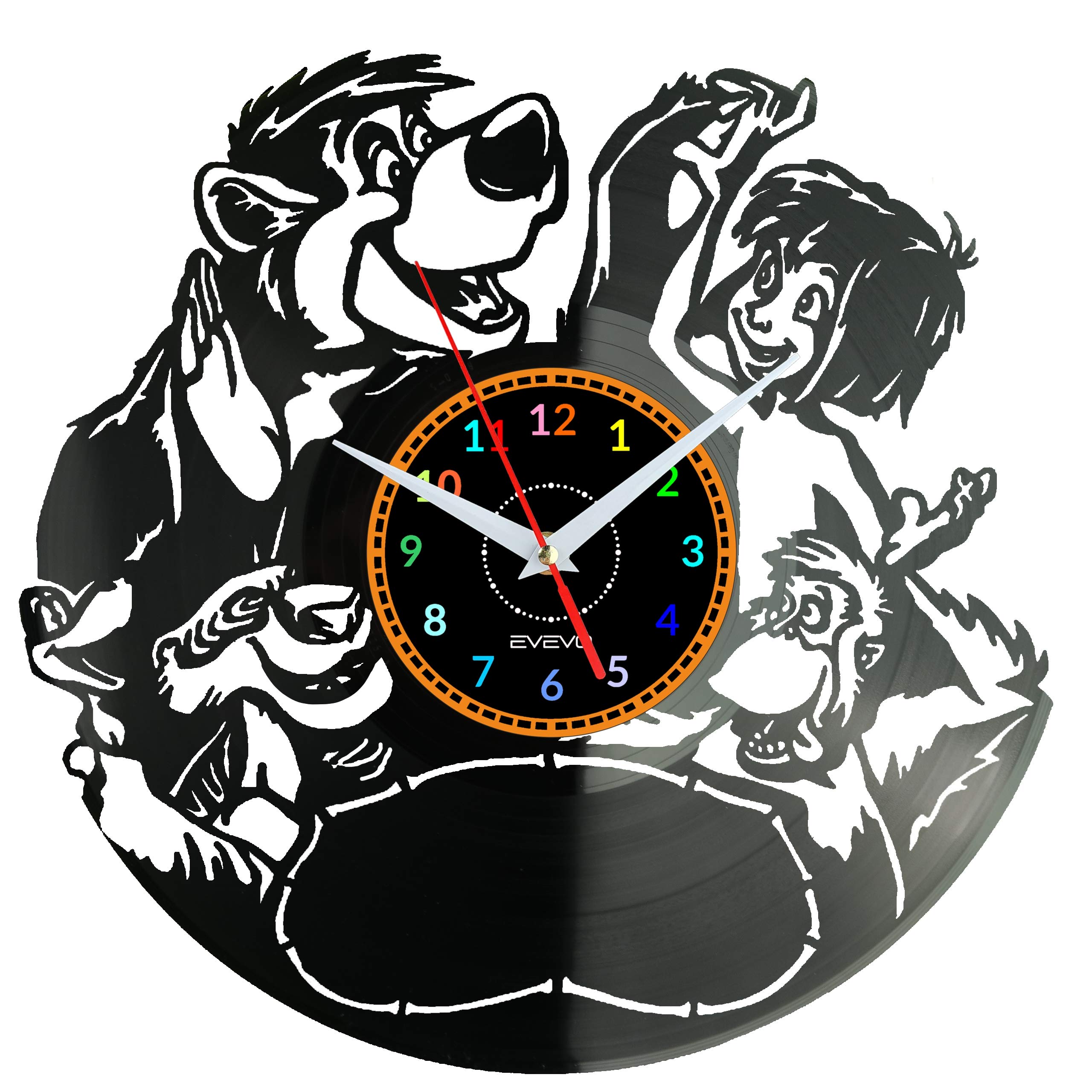 Horloge murale jungle vinyle silencieuse pour supprimer le tic-tac et décorer le salon