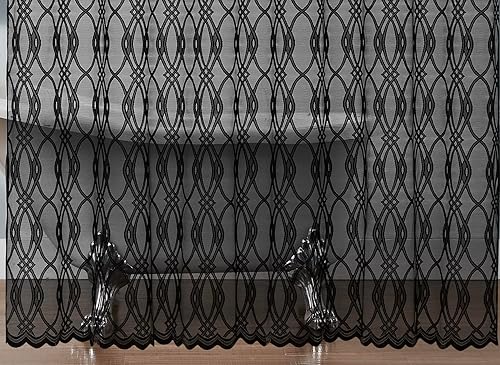 Miniatura 7 de Warm Home Designs Cortina de ducha moderna de 72 pulgadas de largo. Cortina de ducha dorada con diseño geométrico marroquí. Cortina de ducha