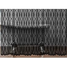 LinenZone Minimalist Shower Curtain Black Color for Geo Bathroom Decor Aesthetic or Modern Bathroom Decor. 72 Inch Geometric Shower Curtain for Minimalist Decor. Giselle Shower 36 x 72 Black