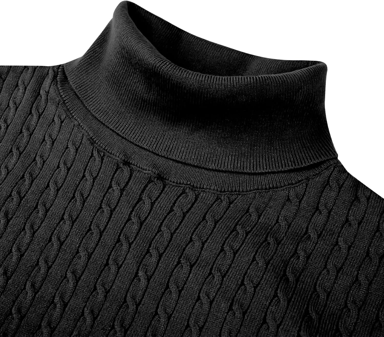 Alimens & Gentle Mens Turtleneck Slim Fit Sweater Long Sleeve Cable Knitted Twisted Pullover Soft Casual Winter Tops for Men - Image 4