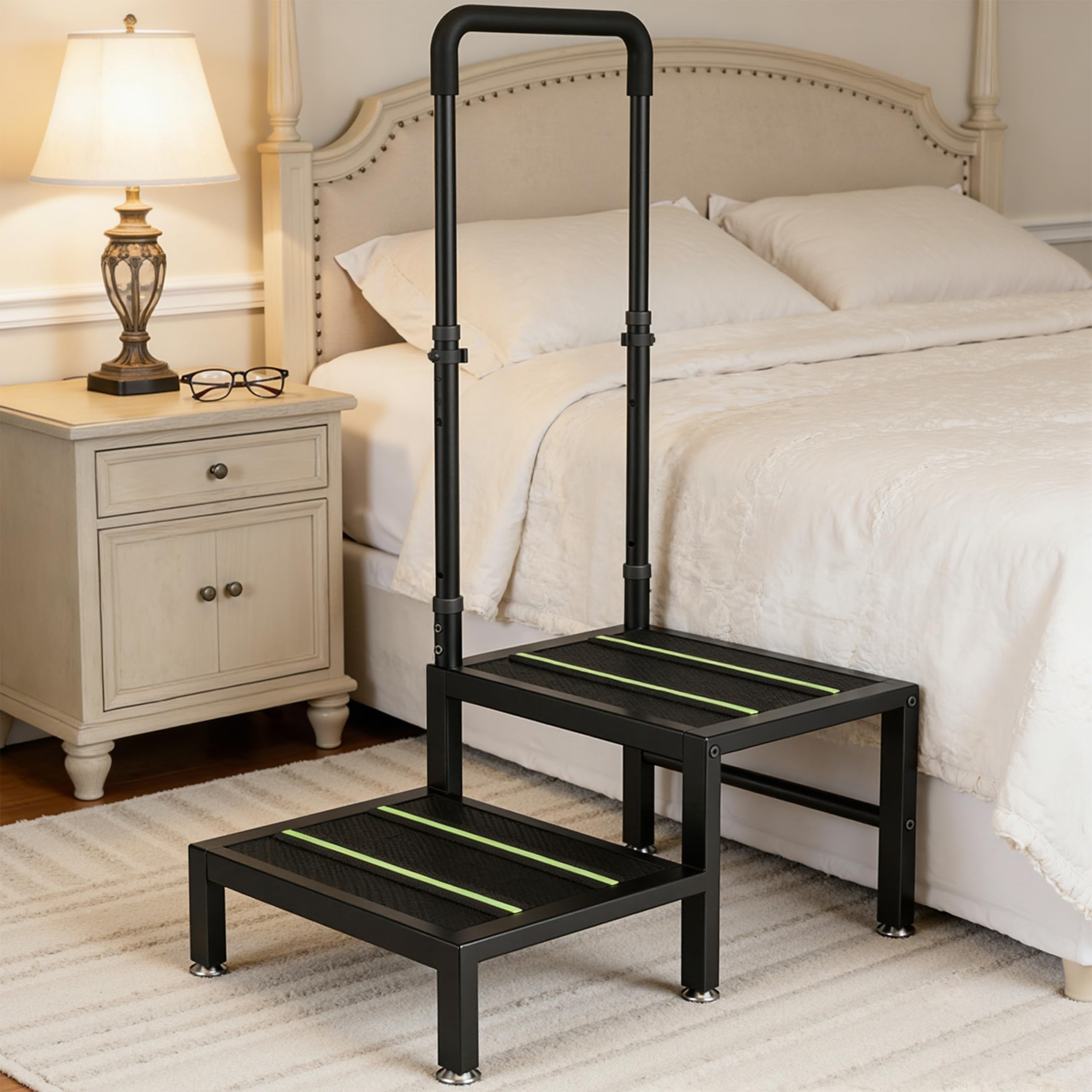 Photo 1 of Josmimic 2 Step Stool with Handle, Black