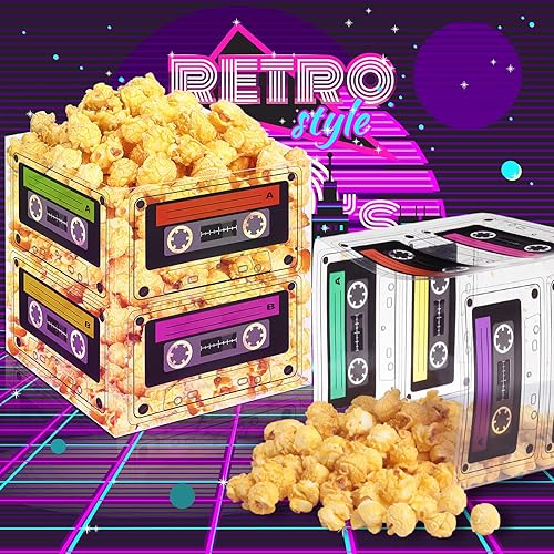 Miniatura 4 de Jenaai 16 piezas de cinta de cassette cubo centro de mesa retro 80 suministros de fiesta 90 decoraciones de fiesta plegable cassette hip hop cinta