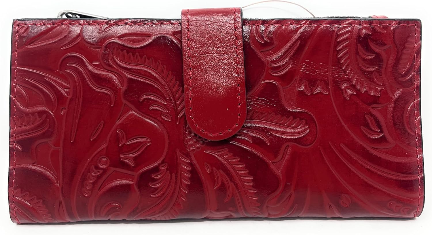 Patricia Nash Tooled Leather Nazari Bifold Wallet, Lava
