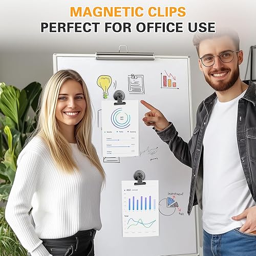 Miniatura 5 de Grtard Paquete de 24 clips magnéticos resistentes, clips magnéticos para refrigerador, imanes de refrigerador con clip, clip magnético fuerte sin