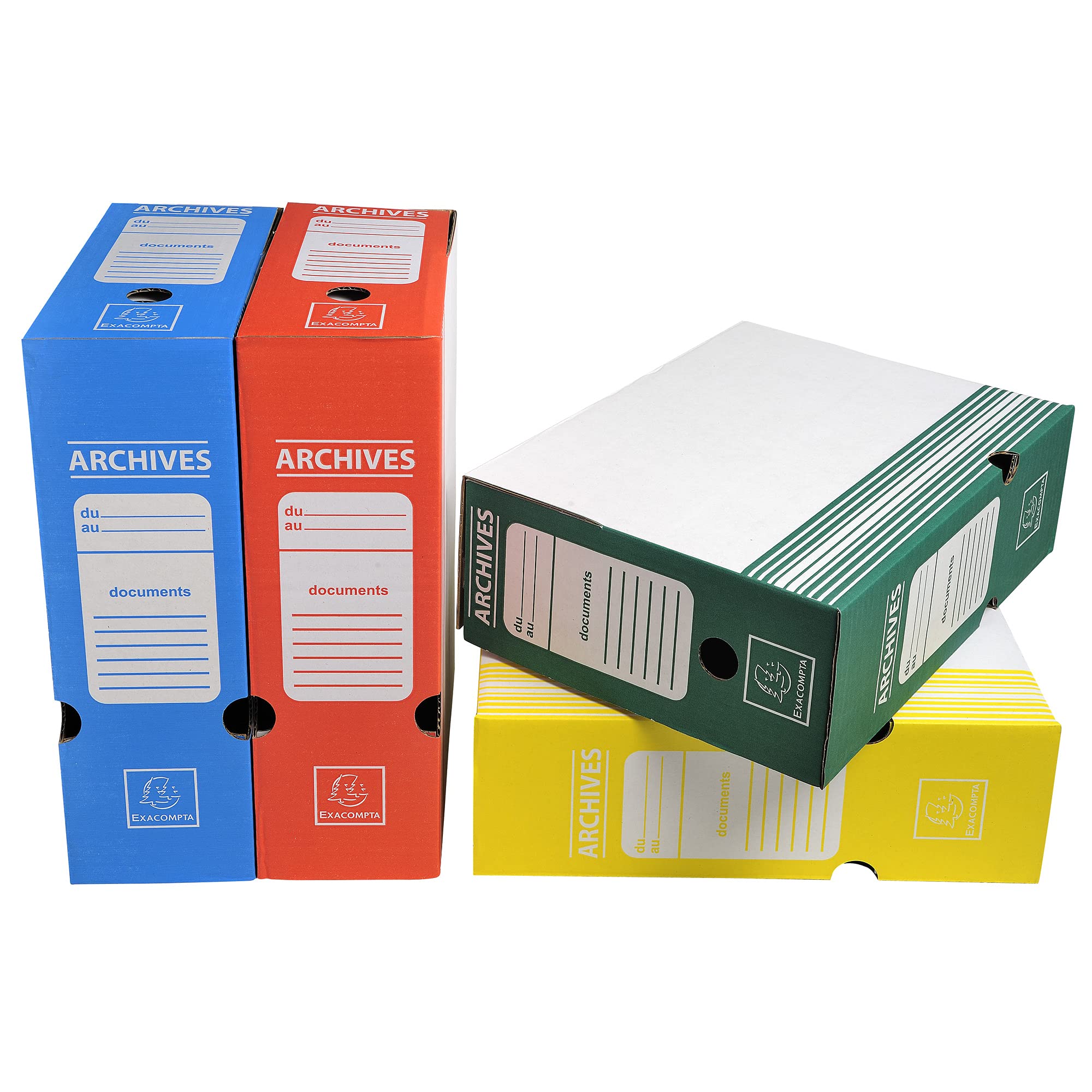 Boite archive dos 100mm carton ondule couleurs
