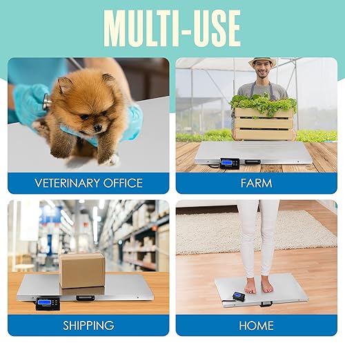 Miniatura 5 de Houseables Báscula para perros, báscula para mascotas, para raza grande, 440 libras, para ganado, peso de perro, animal, veterinario, oveja, cabra,