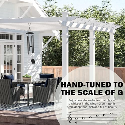 Miniatura 6 de Campanillas de viento grandes para tono profundo exterior, campanillas de viento de 48 pulgadas para exteriores, campanillas de viento de tono