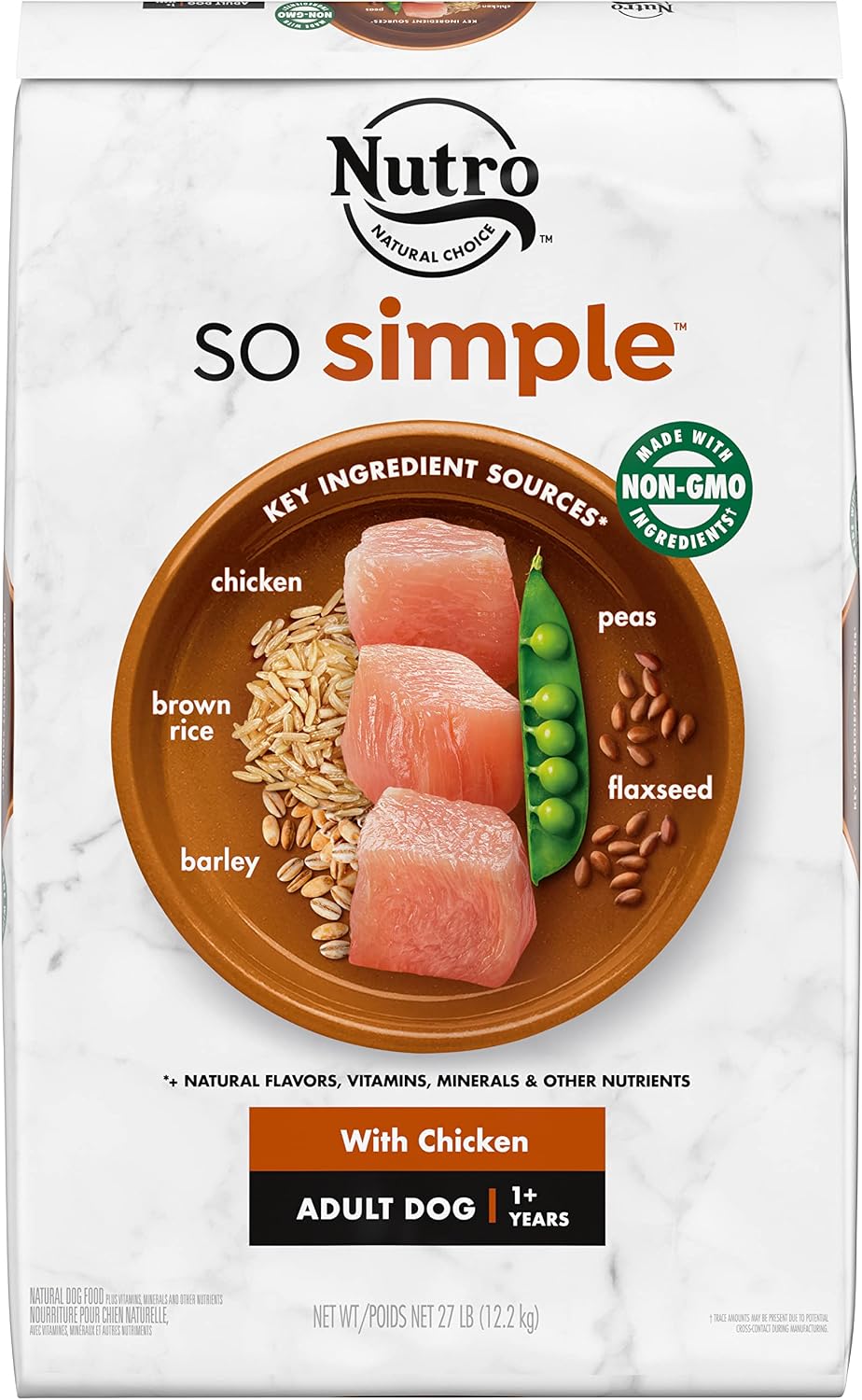 NUTRO SO Simple with Chicken Adult Dog Food, 27 lb.