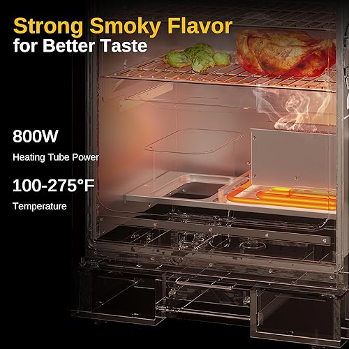 Miniatura 4 de EAST OAK Ahumador eléctrico de 30 pulgadas con cargador de virutas de madera lateral y resistente PVC 600D impermeable resistente a los rayos UV