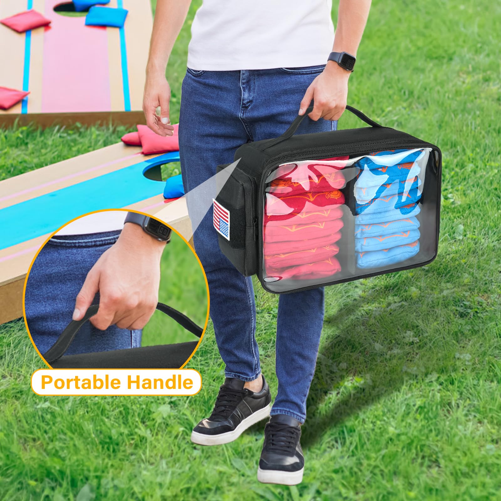 Cornhole Bag Carry Case Holds Up To 8 Bags, Cornhole Bean Bag Holder