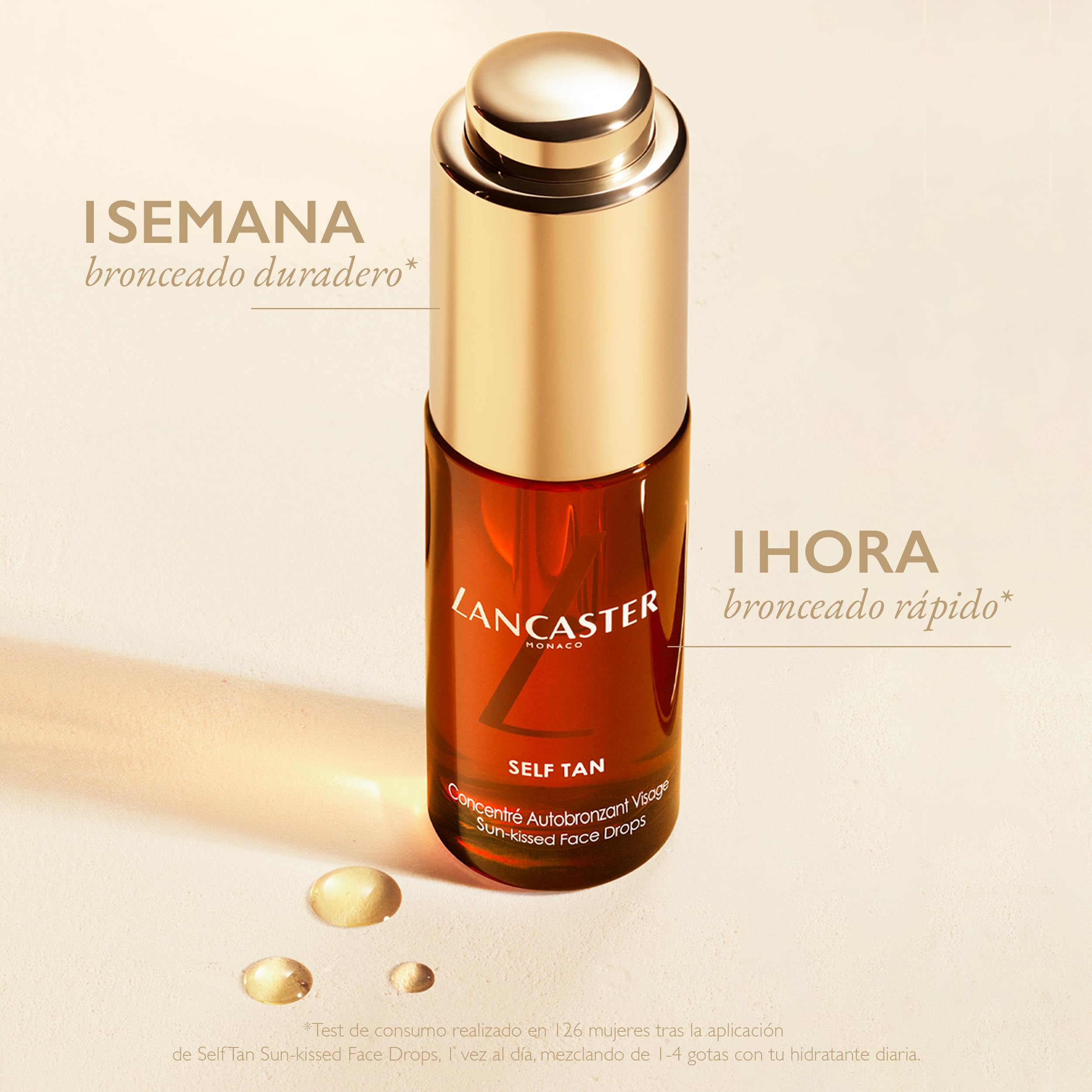 LANCASTER Self Tan Sun-kissed Face Drops | Gotas autobronceadoras faciales de textura ligere y resistente al agua | 15 ml