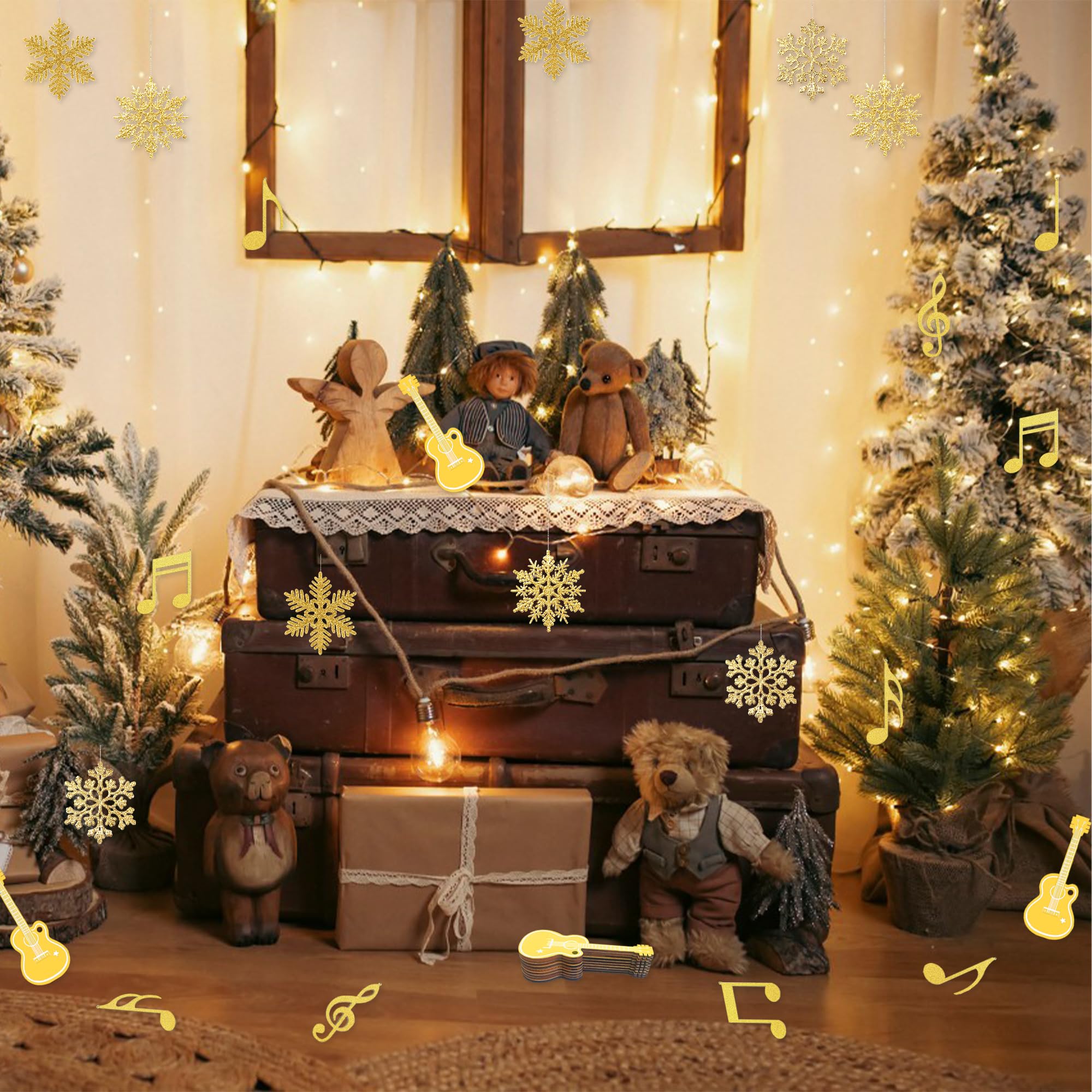 12 Décorations Noël Notes De Musique - Ornements Colorés Pour Sapin - DIY Festif - Plastique Durable