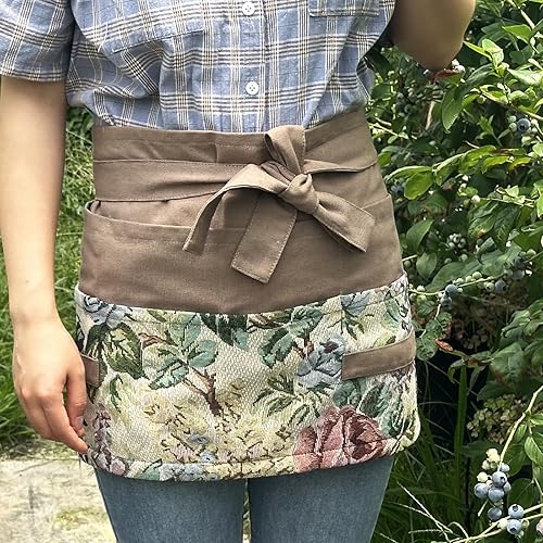 Miniatura 2 de Delantal de jardín para mujer, delantal de servicio lindo, delantal de flora con 8 bolsillos, regalo de San Valentín para mamá, esposa, novia