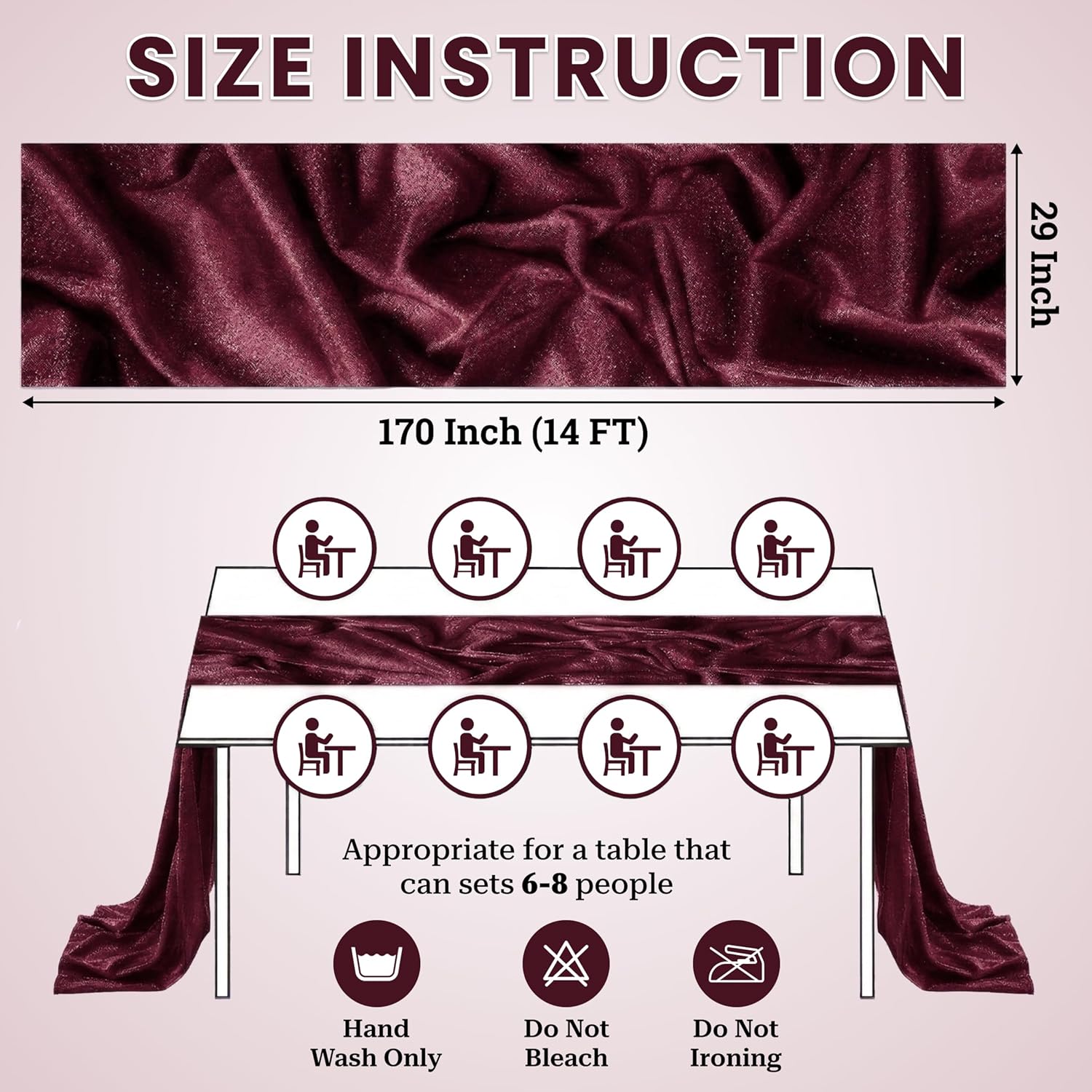 MDS 10 Pack 14ft Chiffon Table Runner 29 x170 Inches Sheer Wedding Runner Romantic Rustic Table Runner for Wedding Decorations, Birthday Parties, Bridal Shower Party Arch Decor - Burgundy