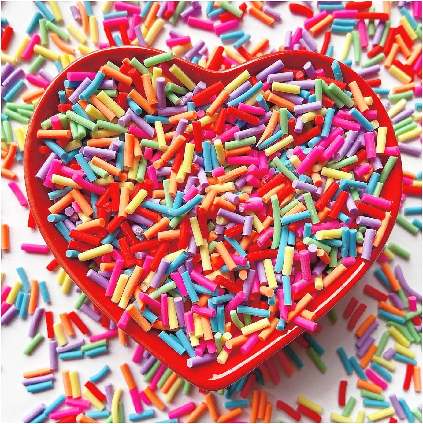50g Fake Sprinkles Resin Sprinkles Fake Candy Sprinkles Clay Sprinkles Polymer Sprinkles Polymer Clay Slices for Nail Art DIY Crafts Cake Phone Case(21-Colorful Sugar）