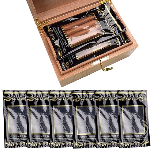 Yiudbaoo humidor bag, 10.1"x5.3" Reusable Zip-Lock Humidity Control Pouch, cigar