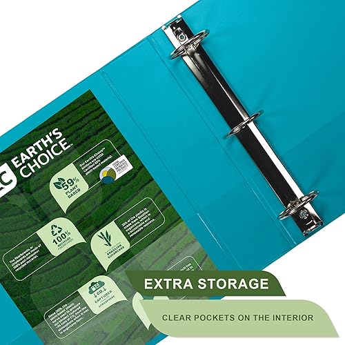 Vista 81 de Samsill - Carpeta Earth's Choice™ de 3 anillos redondos de 3 pulgadas, hasta 25 % de plástico de origen vegetal, respetuosa con el medio ambiente