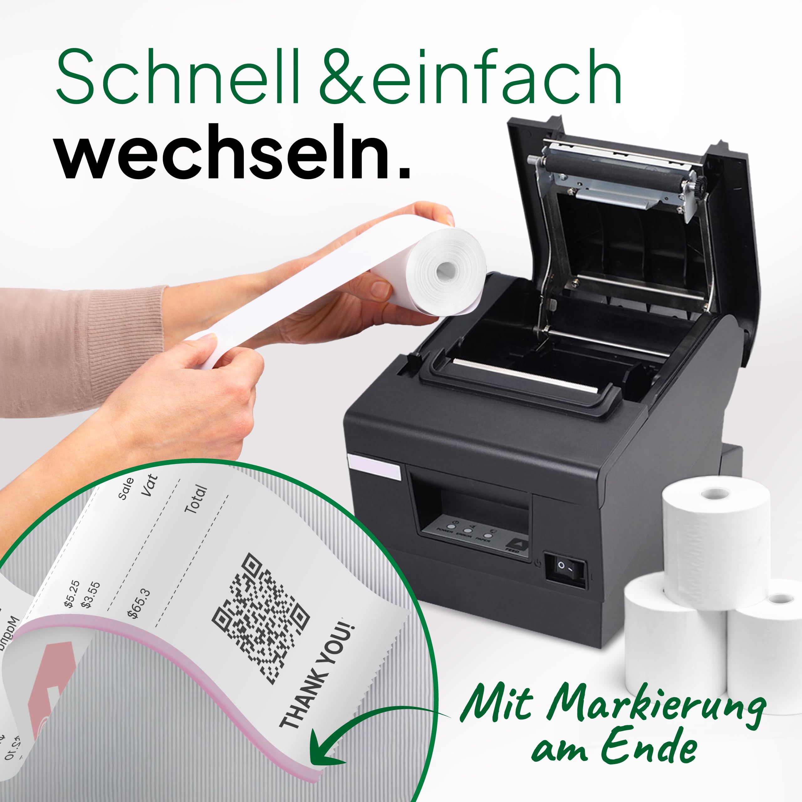 coreless - 50 Thermorollen 80mm x 80mm x 12mm mit Apotheker A ohne Plastikkern - Rolle aus Thermopapier