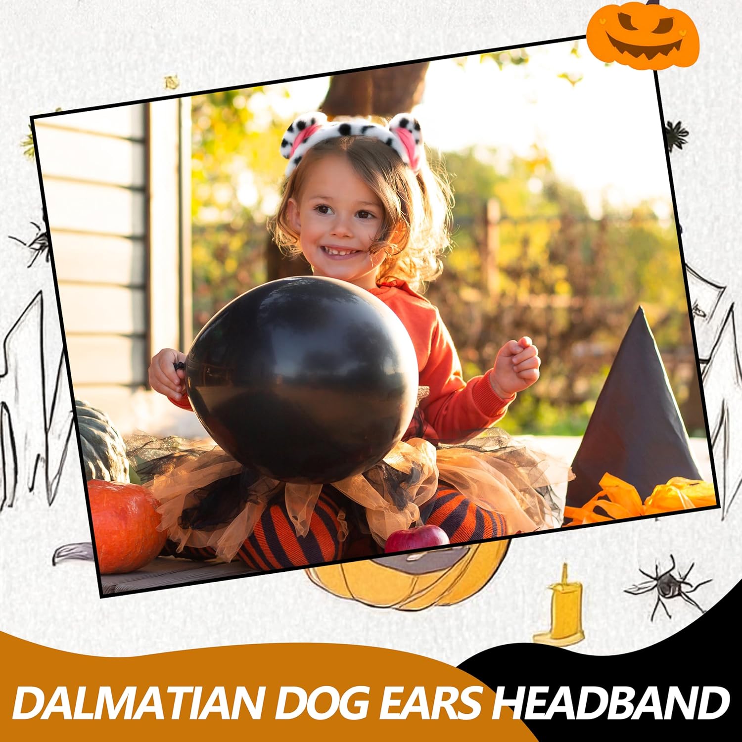 Dalmatian Dog Ears Headband for Kids and Adults – Black and White Spotty Costume Headwear for Halloween, Birthday Party Supplies, School Events, and Cosplay Dress-Up Accessories - Image 5