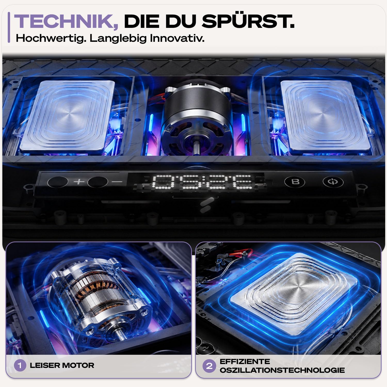 Sportstech Vibrationsplatte für Zuhause | Abnehmen, Fettverbrennung & Muskelaufbau | Oszillation, 99 Intensitätsstufen, Bluetooth-Fernbedienung | leiser Motor bis 120 kg | Trainingsbänder | sVibe Lite