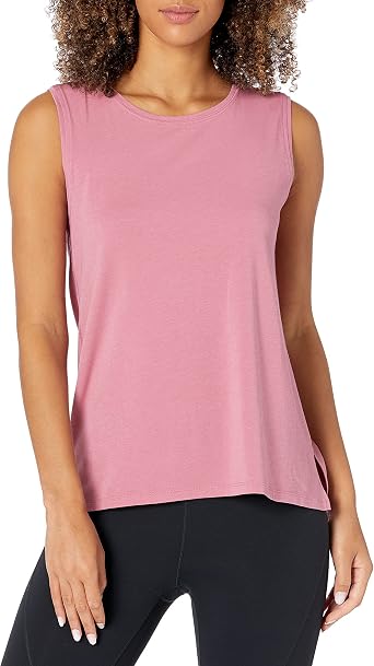 Amazon Essentials Women's Soft Cotton Relaxed-Fit Yoga Tank Top Available in Plus Size